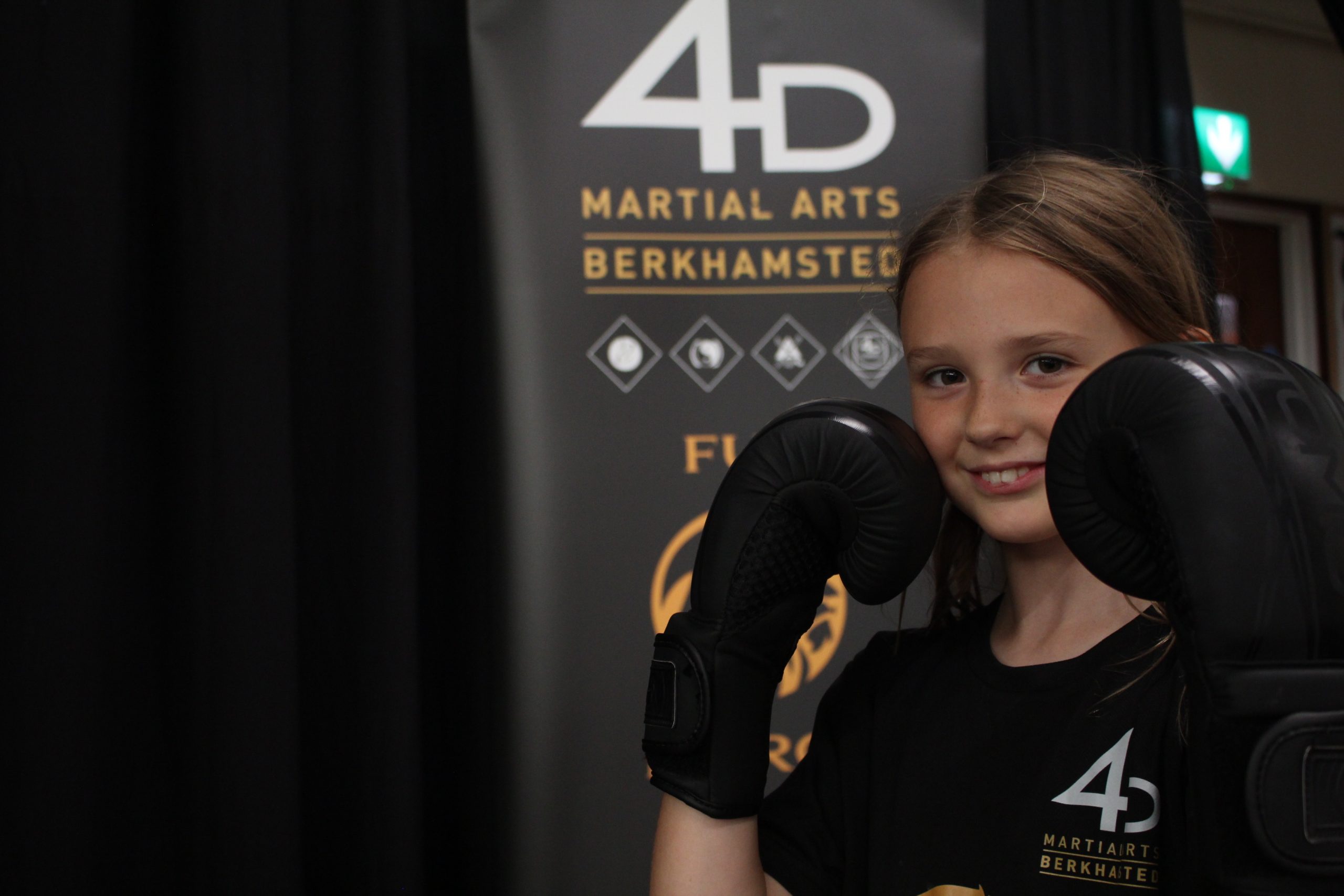 Girl training kickboxing
